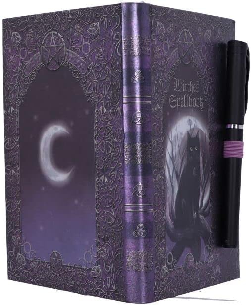 Nemesis Now Witches Spell Book with Pen Journal 18cm Purple