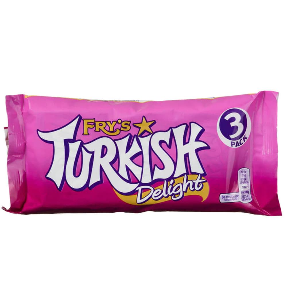Fry's Turkish Delight Rose Flavoured Milk Chocolate Bar | 3 x 51g Pack | Vegetarian