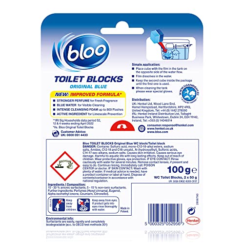 Bloo - 2in1 In-Cistern Toilet Block Original 50g for Limescale Prevention and Freshening 8