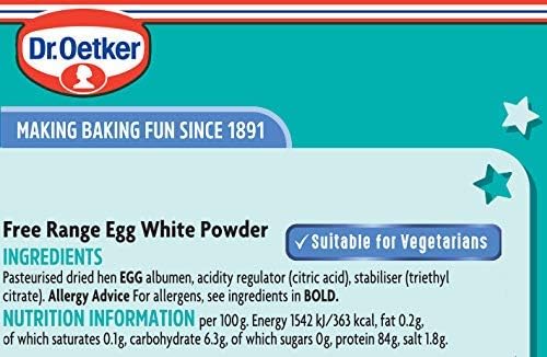 Dr. Oetker Free Range Egg White Powder Sachets, 5g - 4 Sachets, Perfect for Meringues, Royal Icing & Baking