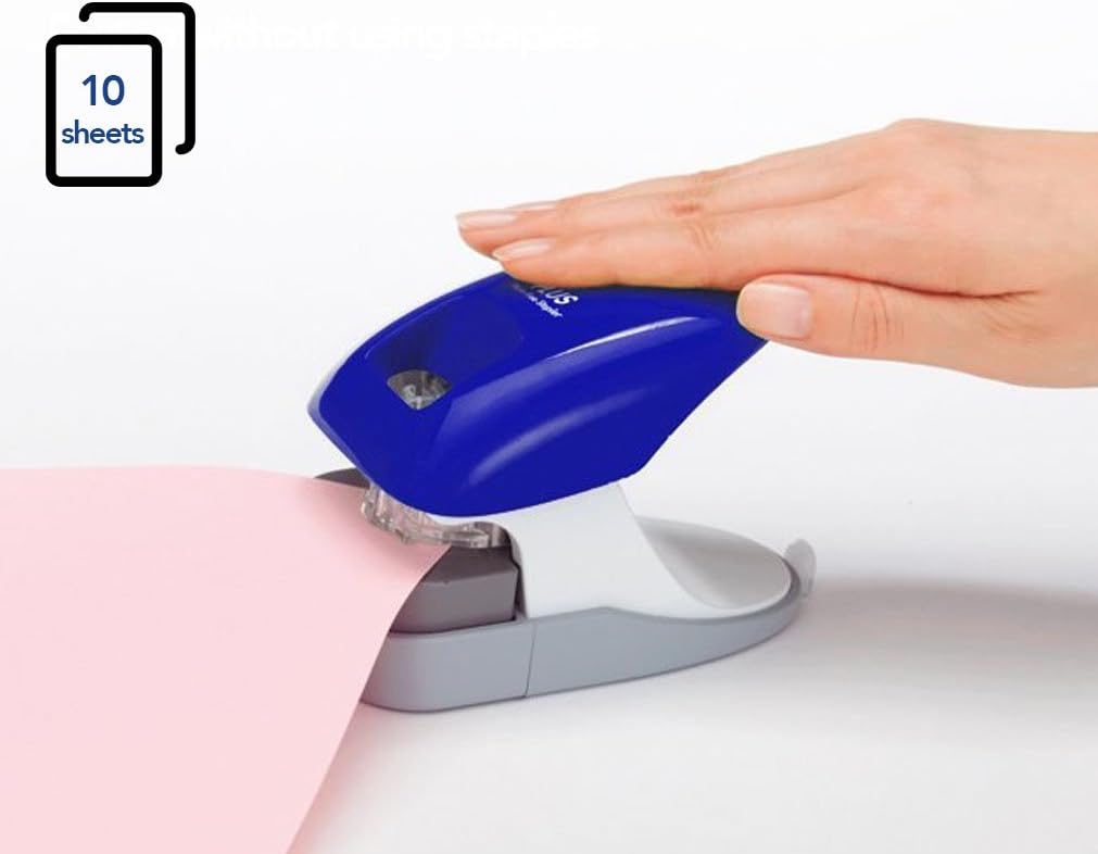 PLUS Japan, Staple-Free Stapler Desktop Model Blue, 10 sheet capacity, 1 piece pack (1 x 1 Stapler) 2