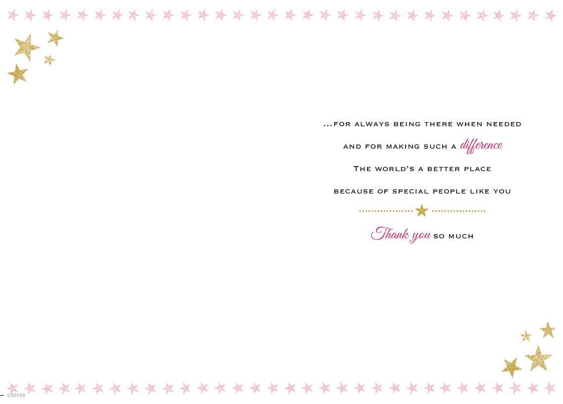 Piccadilly Greetings Heartfelt Wishes Thank You Card | 9 x 6 inches | Yellow | Made in the UK