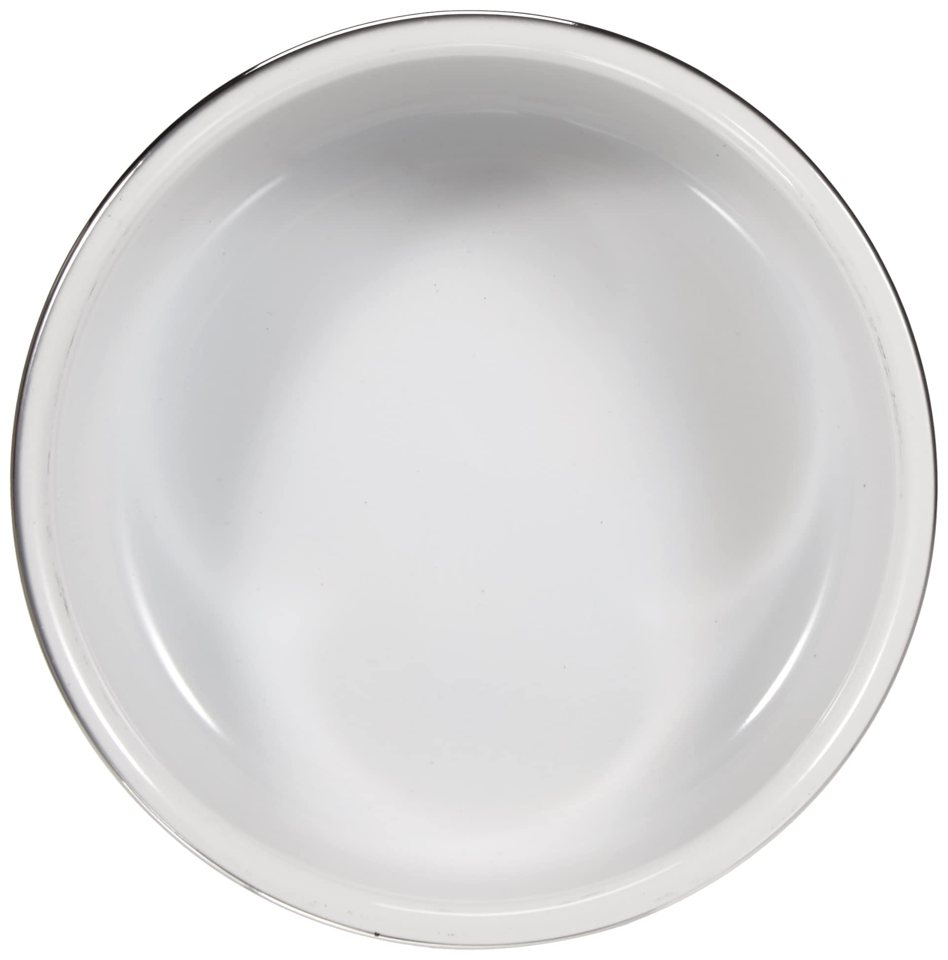 TRIXIE Ceramic Cat Bowl - Hard to Tip Over | 11 cm Diameter | White/Silver