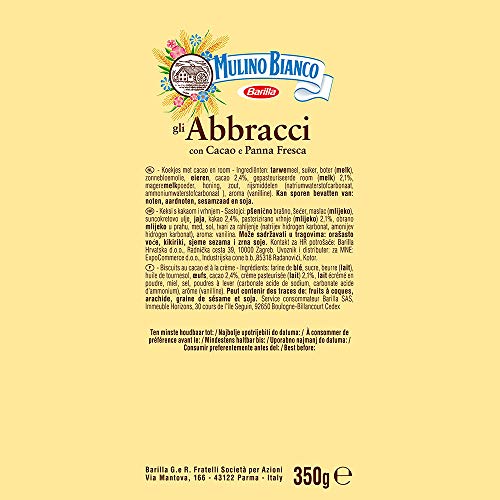 Mulino Bianco Abbracci Cream and Cocoa Filled Biscuits, 350 g