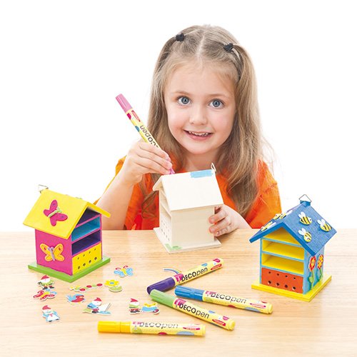Baker Ross Wooden Bug House Craft Kits - Pack of 2 | Paint Your Own Wood Craft