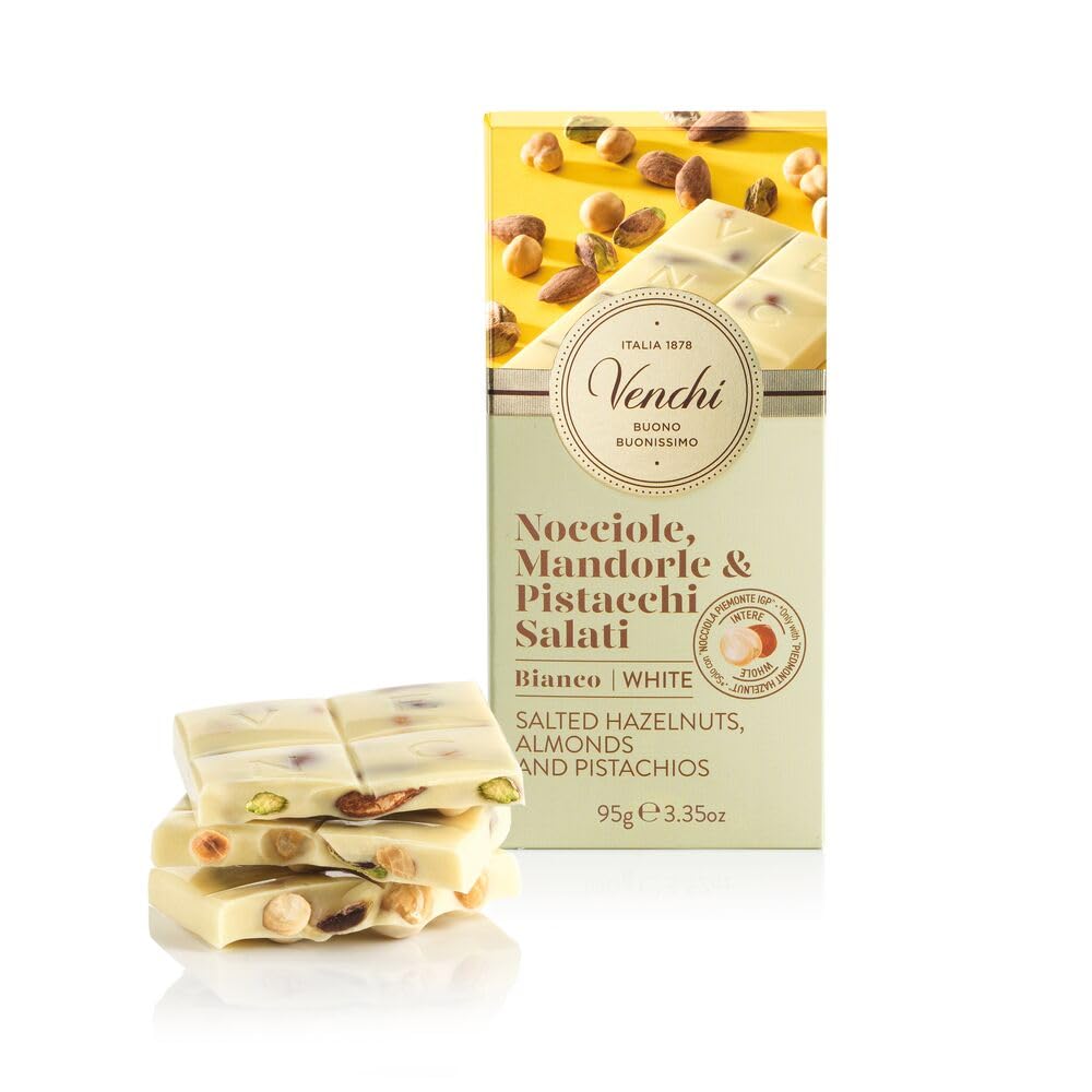 Venchi Salted White Chocolate with Hazelnuts Bar - 95g 6