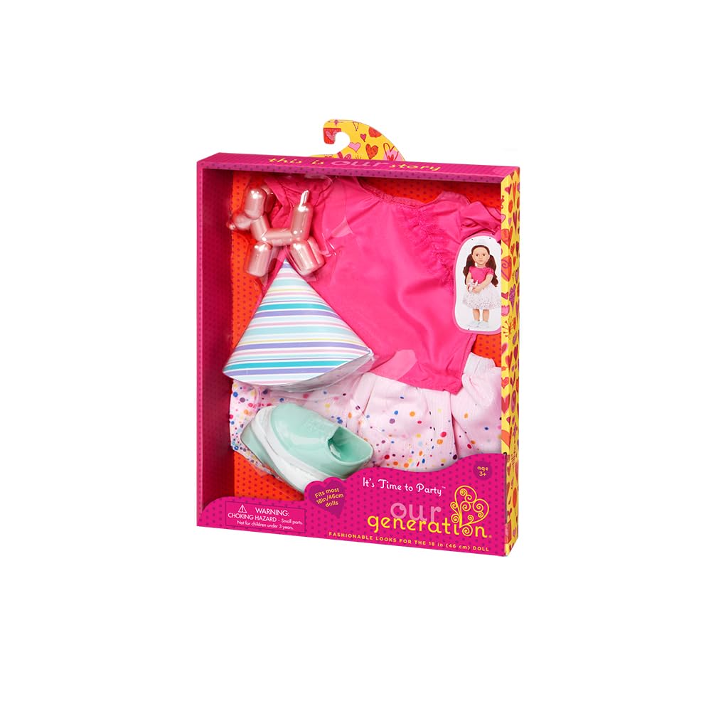 Our Generation It's Time to Party Birthday Outfit - Confetti-Print Skirt for 18-Inch Dolls 6