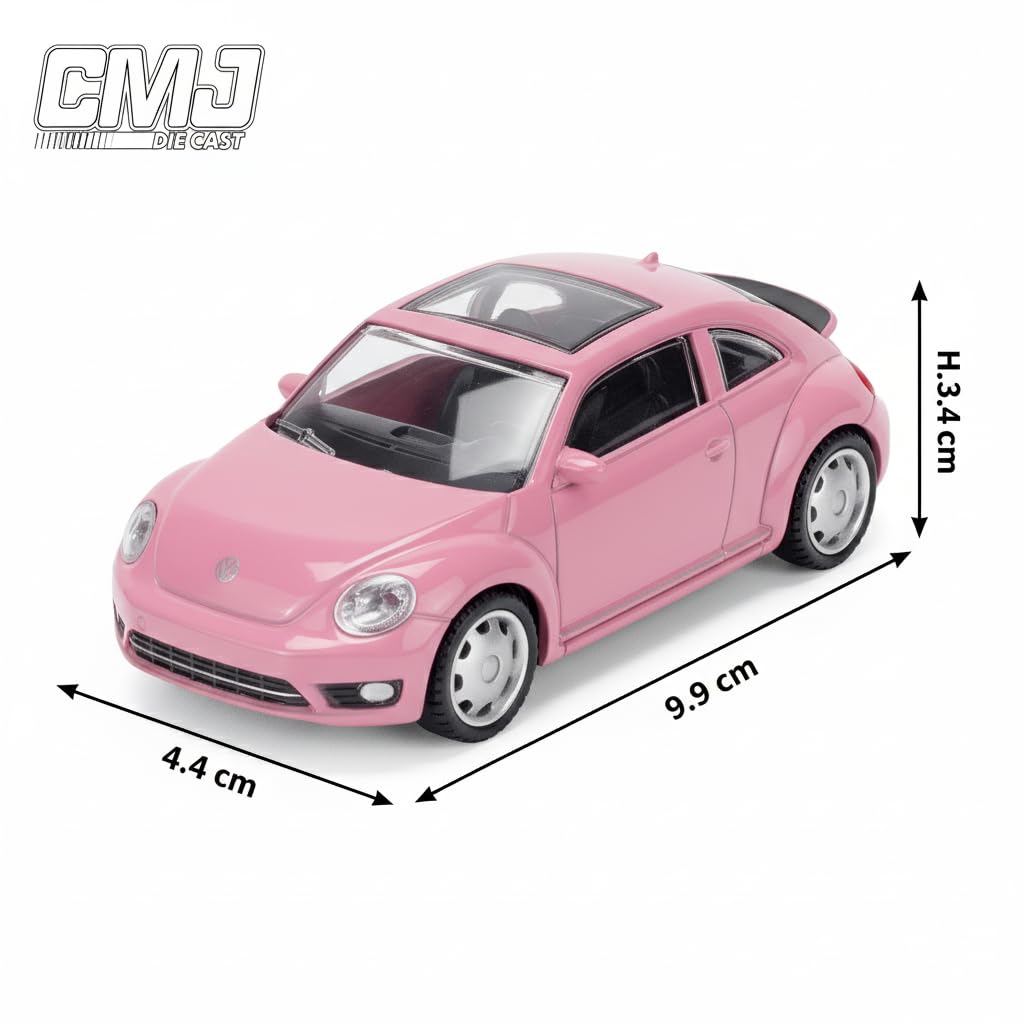 Volkswagen Beetle 1:43 Scale Die-Cast Model Car - Pink | Officially Licensed Collectors Edition 8