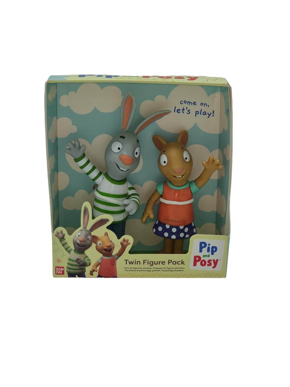 BANDAI Pip and Posy Twin Figure Pack - 2 x 10cm Bendable Figures