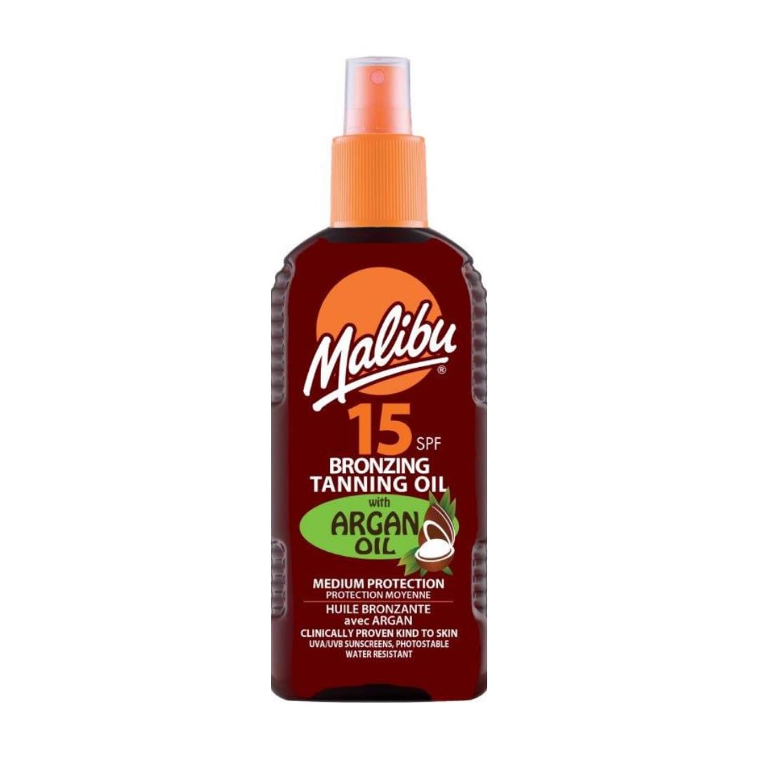 Malibu Sun SPF 15 Bronzing Tanning Oil Spray with Argan Oil - 200ml