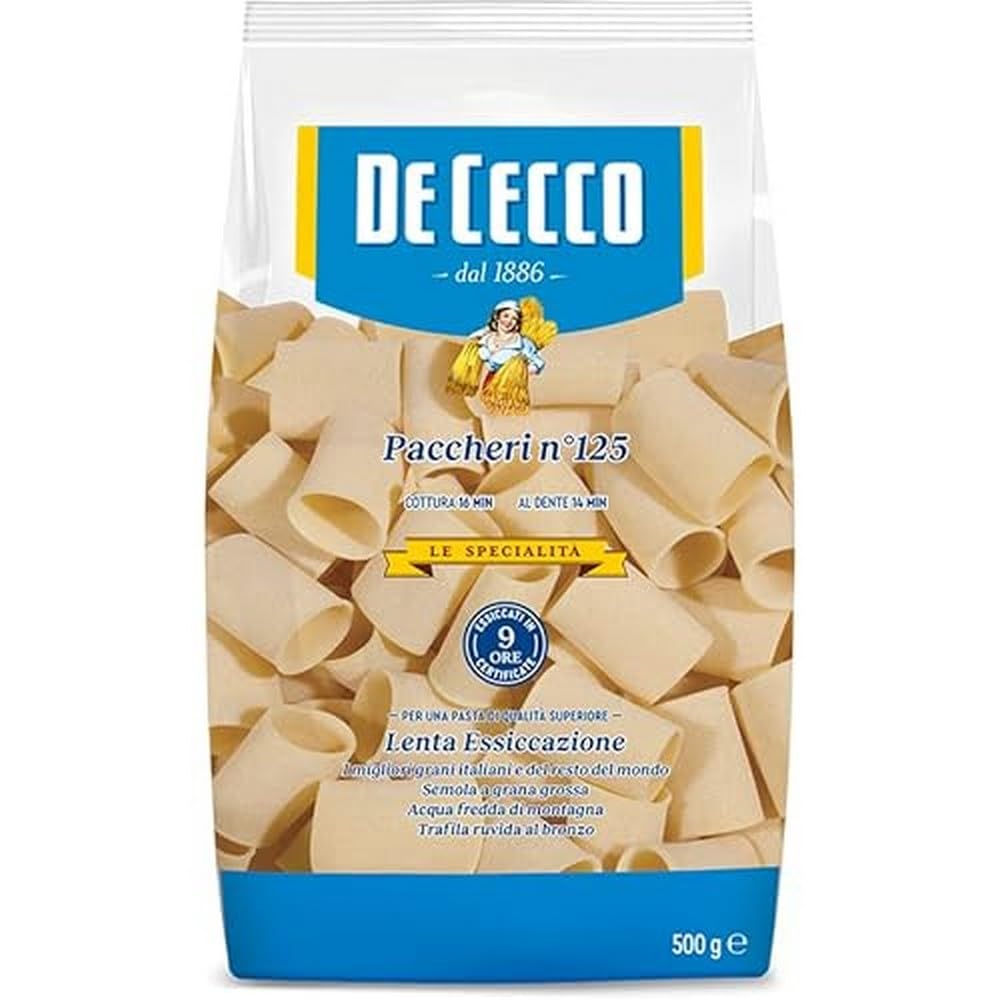 De Cecco Paccheri No. 125 Pasta - Bronze Cut, Premium Italian Durum Wheat | 500g