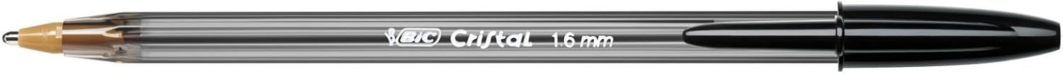 BIC Cristal Large Ballpoint Pens, Every-Day Biro Pens with Wide Point (1.6 mm), Ideal for School, Black Ink, Pack of 50 2