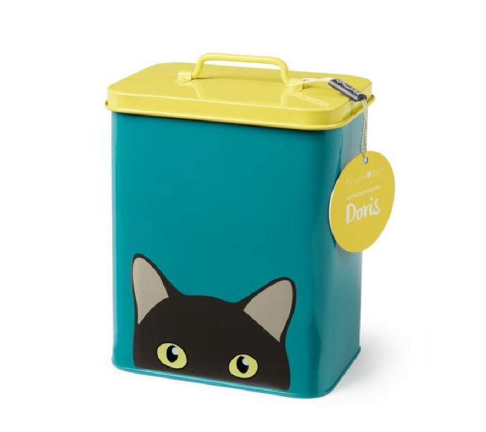 Burgon & Ball Creaturewares Cat Food Storage Tin - Airtight, Galvanized Steel | 16.5 cm x 11 cm x 20 cm 1