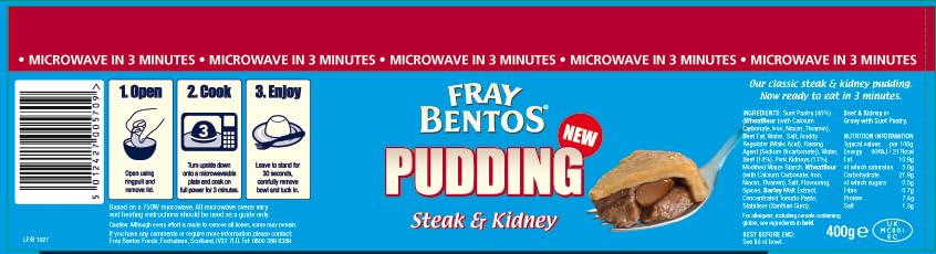 Fray Bentos Steak and Kidney Pudding - Ready in 3 Minutes | 400g