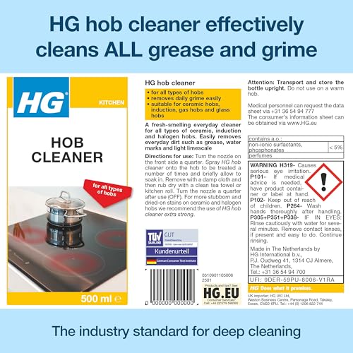 HG - Hob Cleaner for Everyday Use, Induction & Glass Ceramic Cooktop Spray, 500ml 10