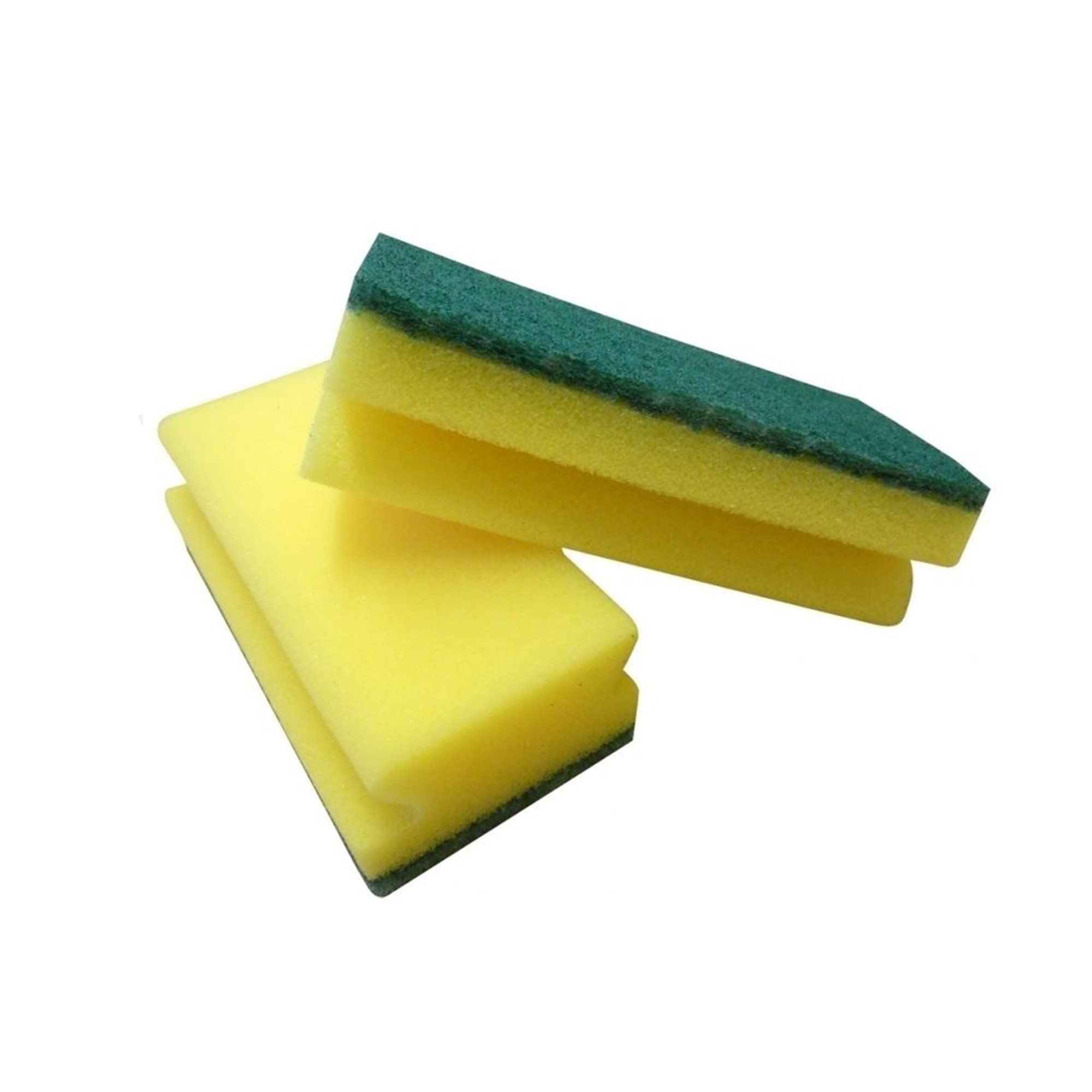 HomeSmith Heavy Duty Scrub Sponge - Dual-Sided Cleaning, Pack of 10 Large Yellow & Green Pads 2