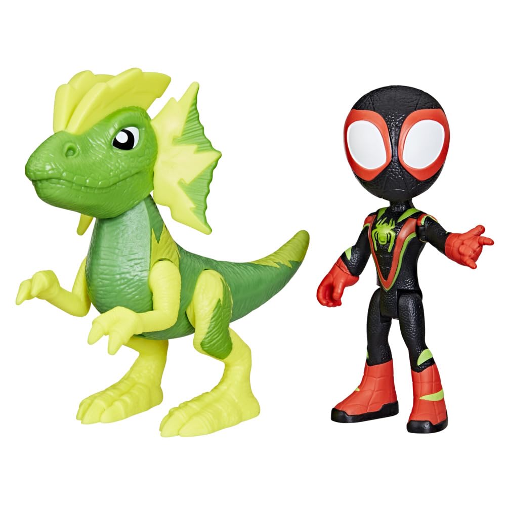 Marvel Spidey and His Amazing Friends Miles Morales & Electrosaurus Dino-Webs Action Figure Set - Ages 3+ 2