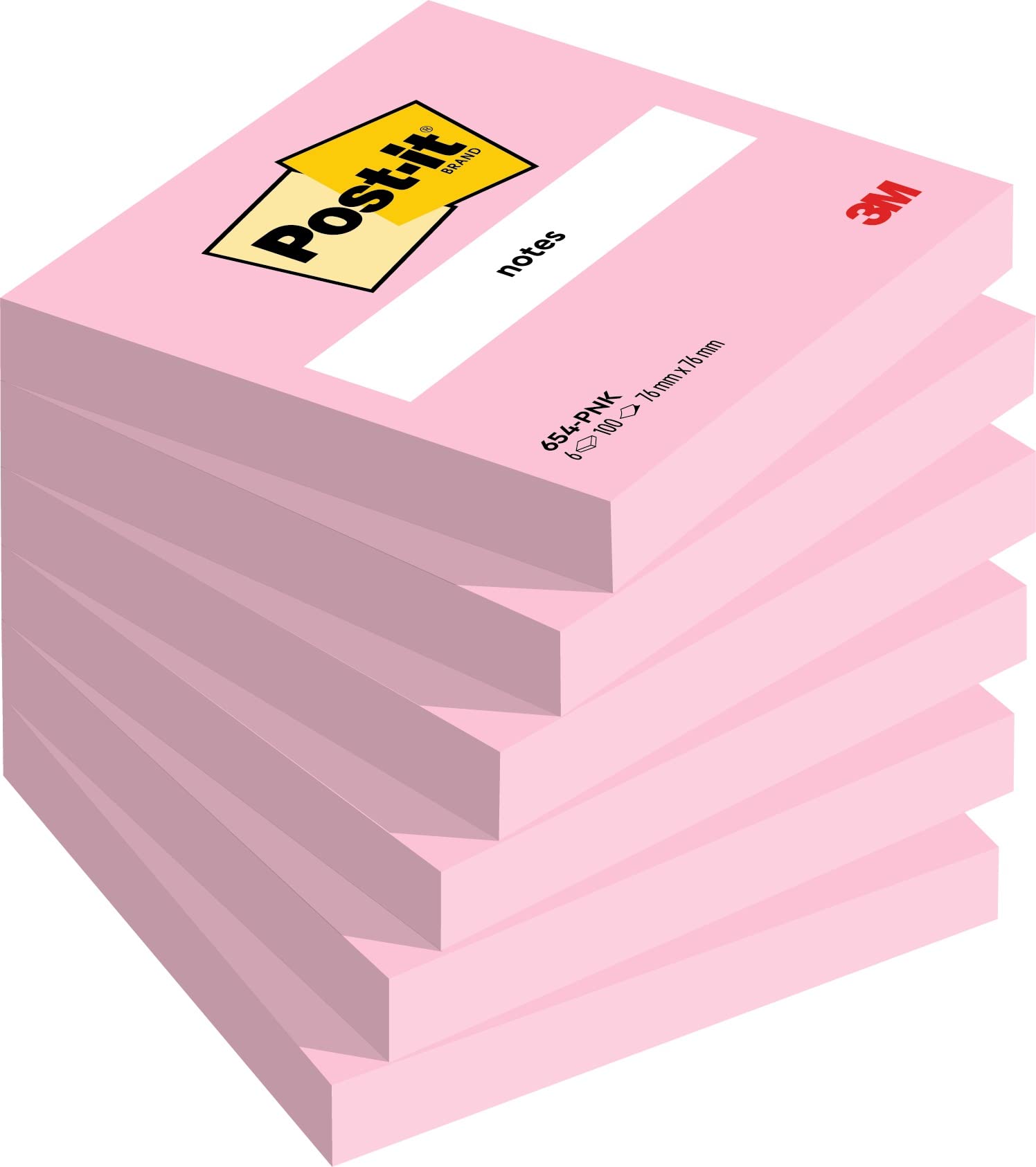 Post-it Notes - Super Sticky | Pink, 76 x 76 mm, 100 Sheets per Pad, Pack of 6 Pads 1