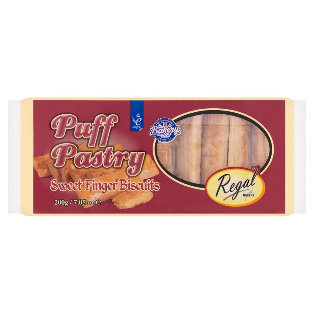 Regal Bakery Puff Pastry Fingers 200g - Sugar Glazed Vegetarian & Halal Biscuits 3