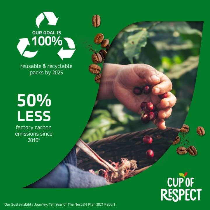 NESCAFÉ Organic Fairtrade Instant Coffee 500g - 100% Arabica, Citrus Notes, EU Organic Certified
