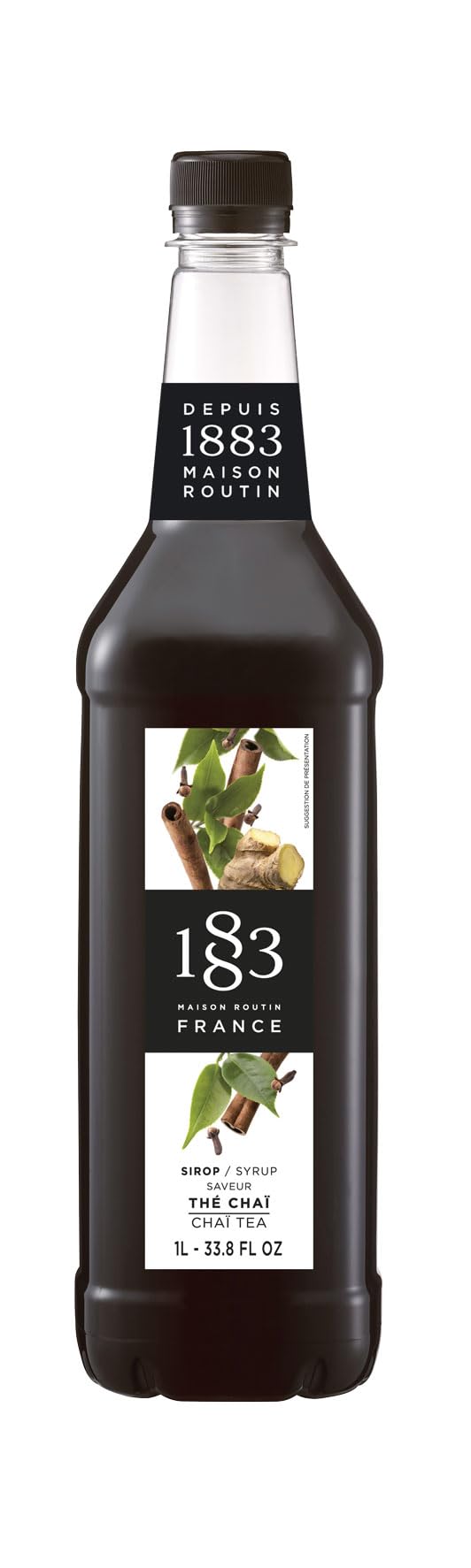 1883 MAISON ROUTIN Premium Chai Tea Syrup for Coffee & Cocktails | Vegan | 1 L