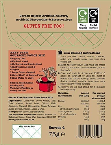 Gordon Rhodes - Slow Comfortable Stew Gourmet Recipe Sauce Mix 75g