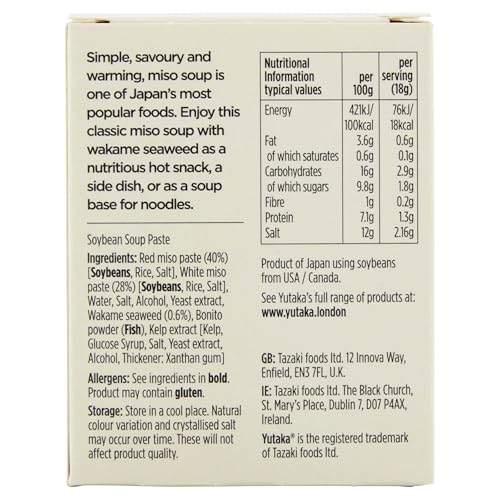 Yutaka Instant Miso Soup 90g (Pack of 3, 15 Sachets) | Authentic Japanese Miso Soup Mix with Wakame Seaweed