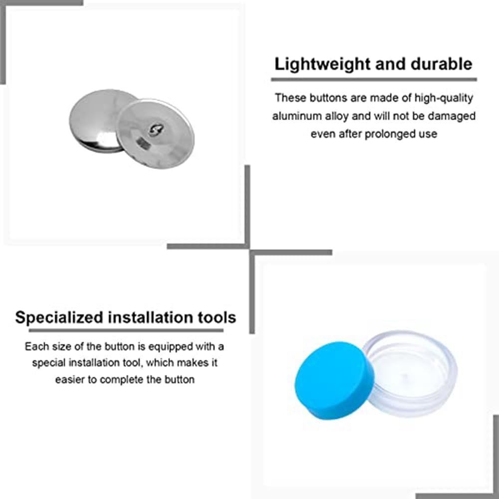 Plawee Cover Button Kit with 5 Sizes and Tools - DIY Sewing Craft Set 5