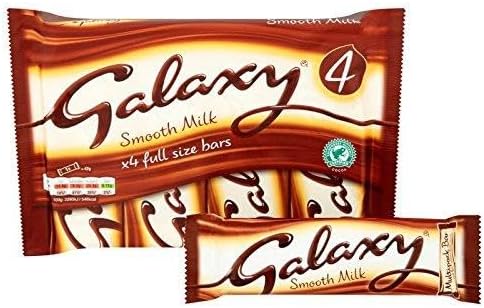 Galaxy Smooth Milk Chocolate Bars, Sharing Pack, 4 x 42g