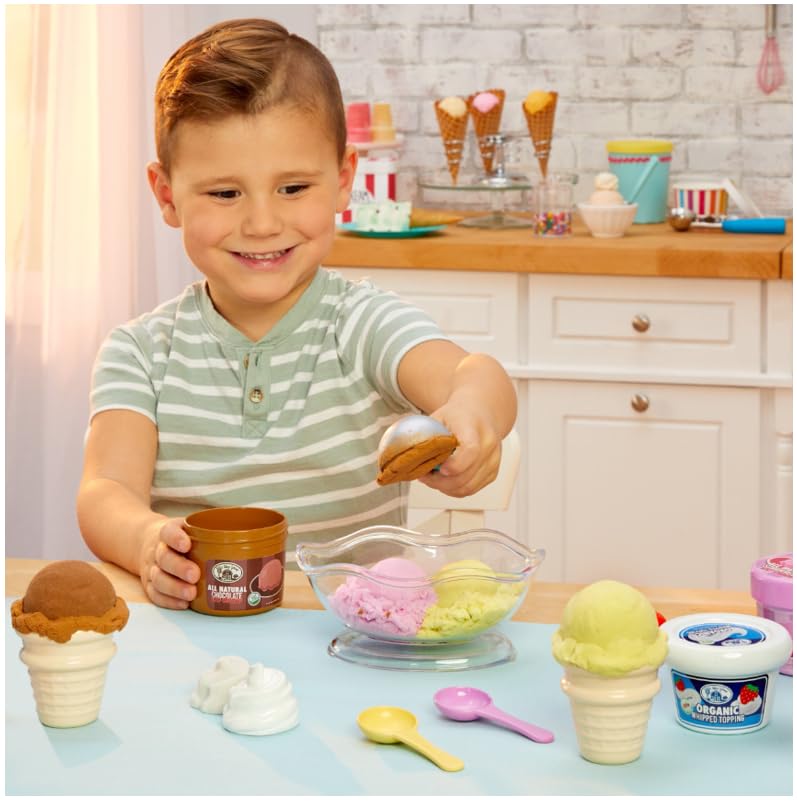 Little Tikes Creative Chefs Ice Cream Kit - 17-Piece Pretend Play Set with Make-It! Mix, Ages 3+ 10