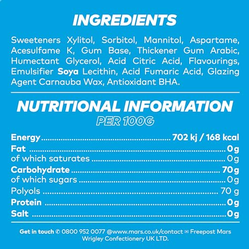 Extra Blueberry Flavour Sugar Free Chewing Gum - 30 Packs (10 Pieces Each)