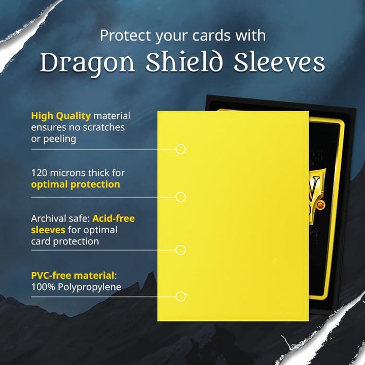 Dragon Shield Japanese Size Card Sleeves - Black Interior, Clear Front Matte Back - Pack of 60