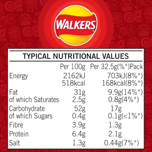 Walkers Ready Salted Crisps 32.5g (Case of 32)
