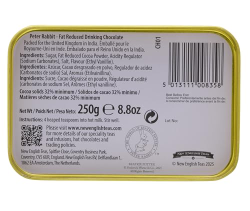 New English Teas Peter Rabbit - Beatrix Potter Hot Chocolate 250g Tin 5