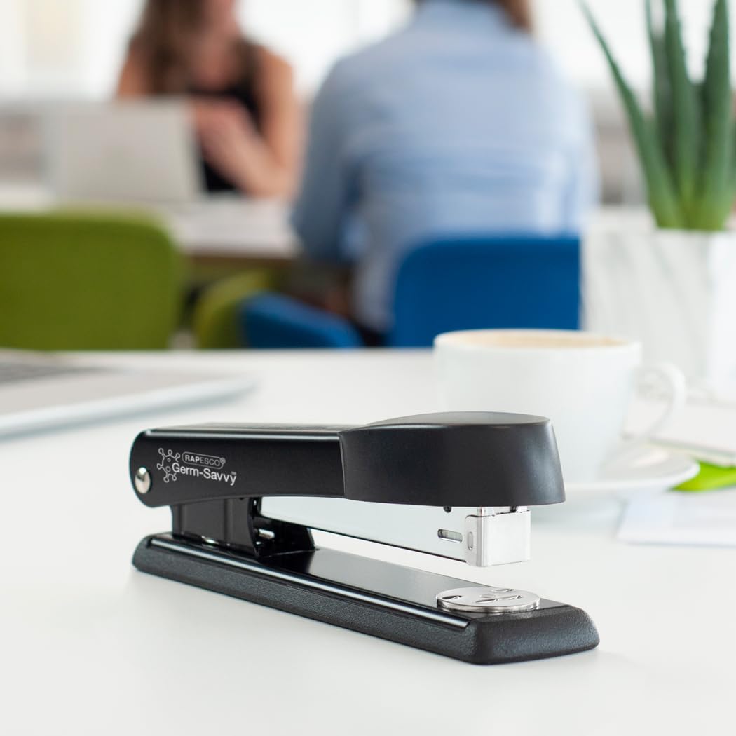 RAPESCO 1733 Business Pack: 6 Antibacterial Marlin Desktop Staplers | 25 Sheet Capacity 5