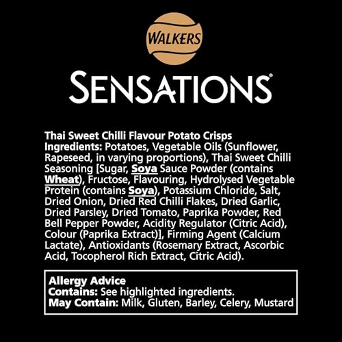 Walkers Sensations Thai Sweet Chilli Multipack Crisps, 5x25g 6