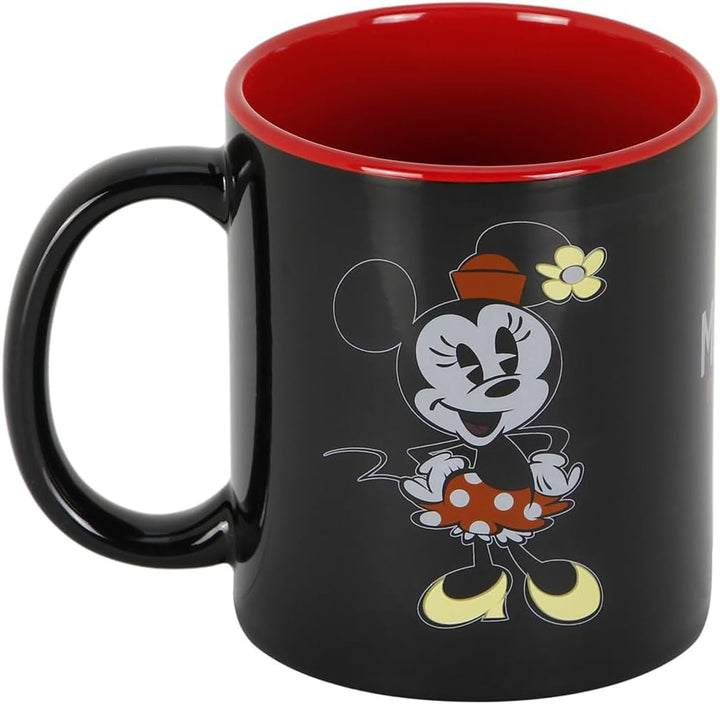 Minnie Mouse Face Mug - Pink Ceramic Coffee Cup, 13 x 9.5 cm