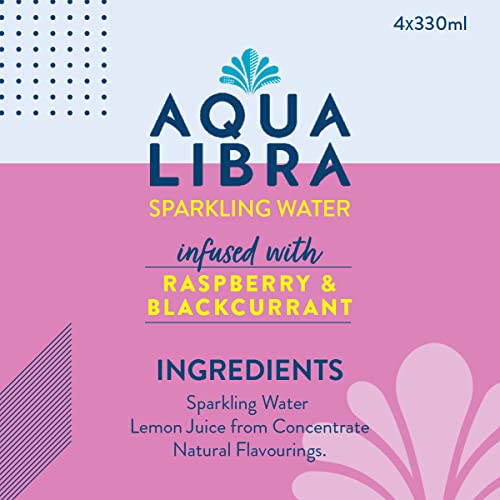 AQUA Libra - Raspberry & Blackcurrant Sparkling Water (4 x 330ml)