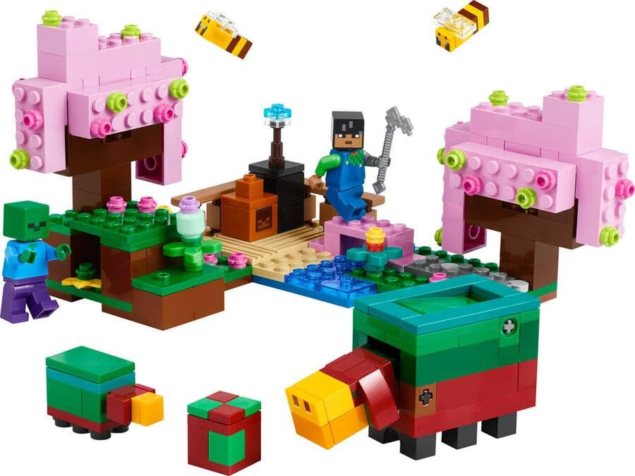 LEGO Minecraft The Cherry Blossom Garden Playset - Building Toy with Sunny, Sniffer & Zombie Figures for Kids 8+ 2