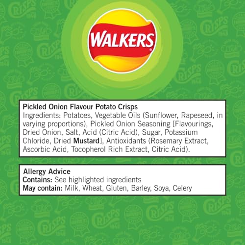 Walkers Crisps Pickled Onion 6x25g Multipack 5