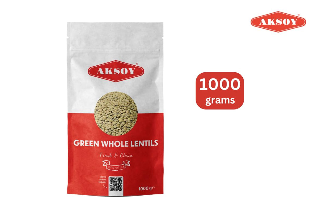 Aksoy Green Whole Lentils 1KG – High Protein, Fiber-Rich Pulses for Salads and Curries