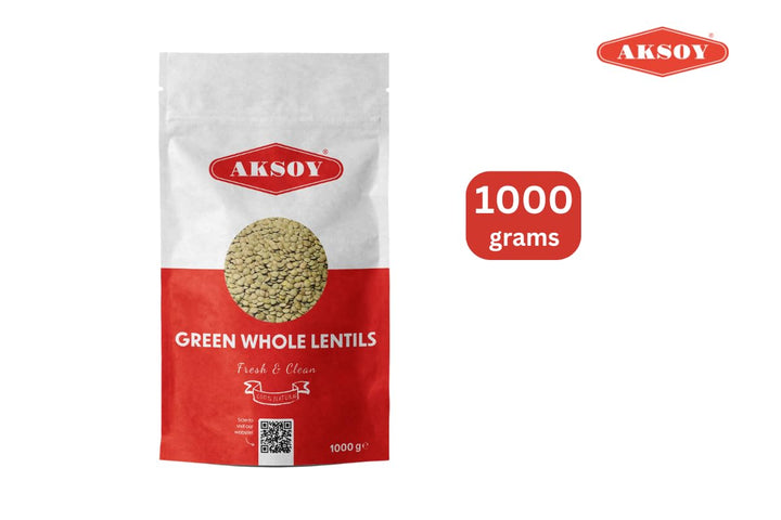 Aksoy Green Whole Lentils 1KG – High Protein, Fiber-Rich Pulses for Salads and Curries