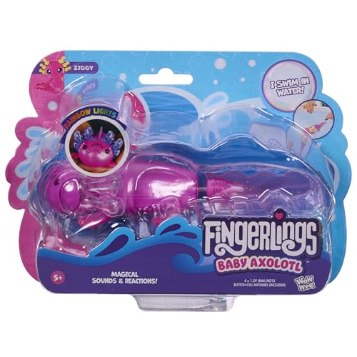 Fingerlings Baby Axolotl Ziggy - Interactive Swimming & Light-Up Electronic Pet for Ages 5+ 8