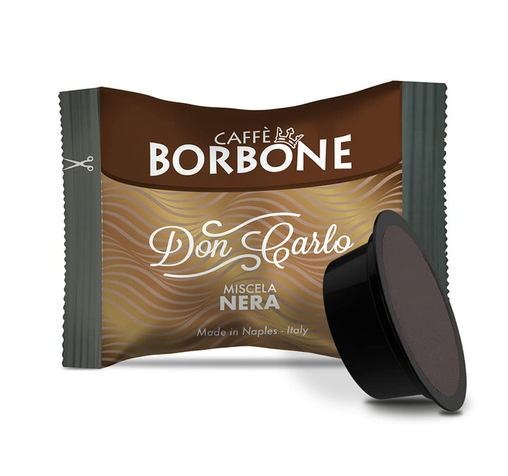 Caffè Borbone Don Carlo Black Coffee Blend - 100 Capsules for Lavazza A Modo Mio Machines