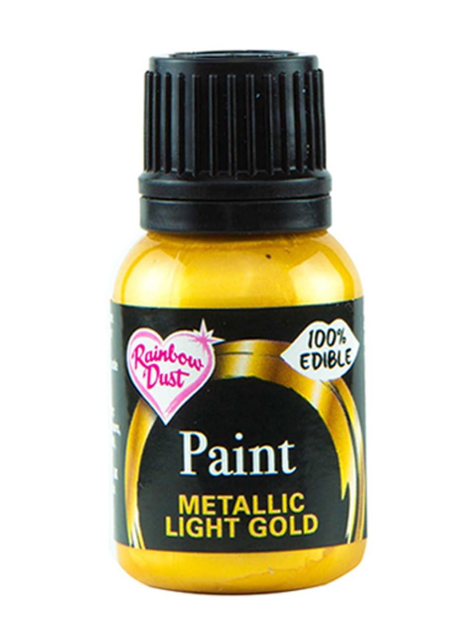 Rainbow Dust - Metallic Light Gold Edible Food Paint (25ml) 1