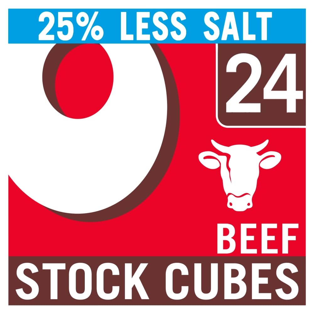 OXO Reduced Salt Beef Stock Cubes - 24 Pack | Big Flavour | 142g