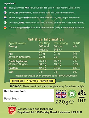 Royal Chai Elaichi Premium Instant Indian Tea Sweetened - 10 Sachets