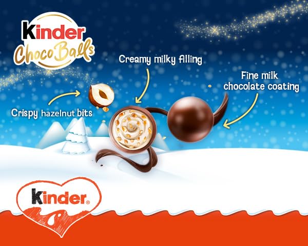 Kinder Balls G90x17 Milk & Hazelnut Chocolate Candy Variety Pack Christmas Edition 3