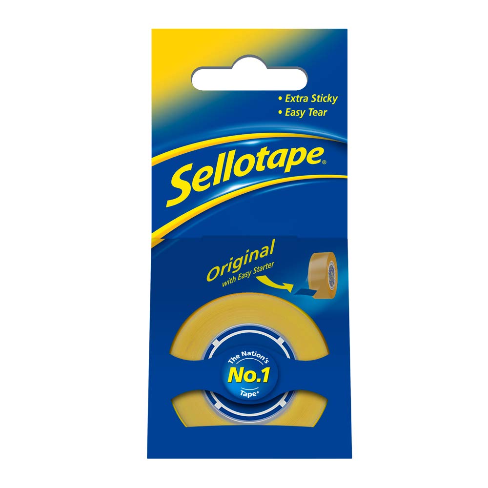 Sellotape Original Golden Tape - Extra Sticky Adhesive | 18mm x 25m | Clear Finish 1