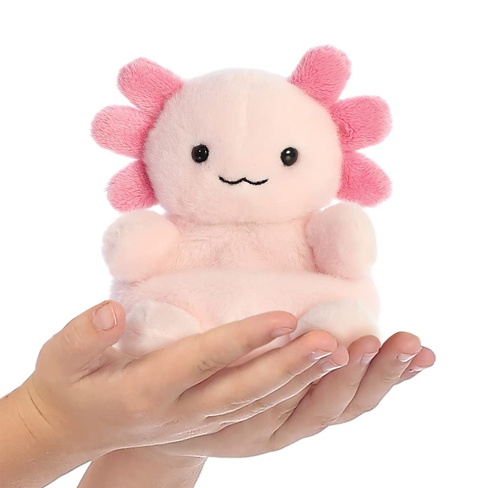AURORA Palm Pals Ax Axolotl Soft Toy - Pink, 5 Inches | Collectible Beanie 5